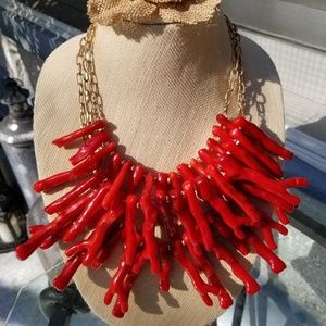 Chico's Gianna Coral Statement Necklace